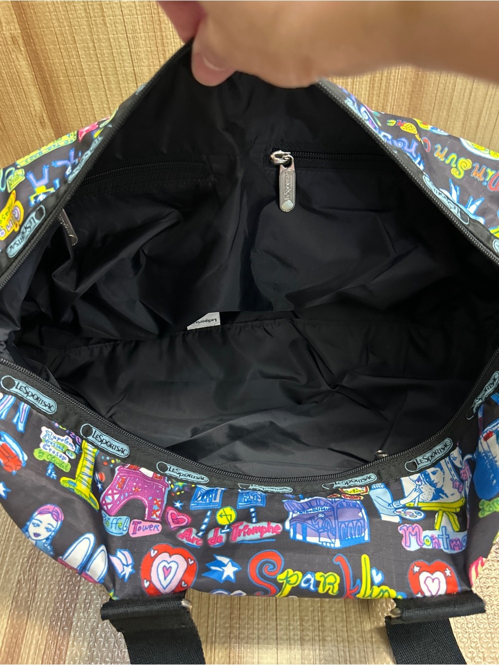 LeSportsac Sara Schwartz Night Life Mini Boston Duffle Bag - Picture 11 of 16